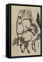 Horses under a Willow Tree.-Shunsen Katsukawa-Framed Stretched Canvas