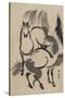 Horses under a Willow Tree.-Shunsen Katsukawa-Stretched Canvas