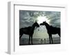 Horses, Used for Joyrides, Stand on the Beach-null-Framed Photographic Print