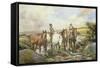 Horses Watering-Henry Meynell Rheam-Framed Stretched Canvas
