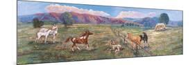 Horses with Fence in Pasture-Judy Mastrangelo-Mounted Giclee Print