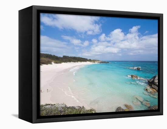 Horseshoe Bay Beach, Bermuda, Central America-Michael DeFreitas-Framed Stretched Canvas