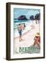 Horseshoe Bay Beach Scene - Bermuda-Lantern Press-Framed Art Print
