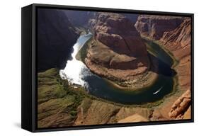 Horseshoe Bend, 1000 Ft. Drop to Colorado River-David Wall-Framed Stretched Canvas