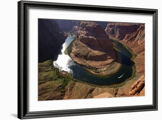 Horseshoe Bend, 1000 Ft. Drop to Colorado River-David Wall-Framed Photographic Print