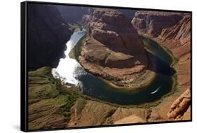 Horseshoe Bend, 1000 Ft. Drop to Colorado River-David Wall-Framed Stretched Canvas