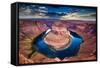 Horseshoe Bend, Canyon and Colorado River at Sunset.-ronnybas-Framed Stretched Canvas