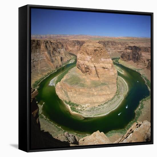 Horseshoe Bend, Colorado River, Near Page, Arizona, United States of America, North America-Tony Gervis-Framed Stretched Canvas
