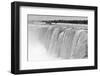 Horseshoe Falls Closeup Panorama in the Day with Mist in Black and White-Songquan Deng-Framed Photographic Print