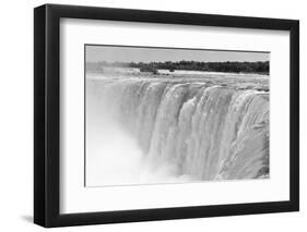 Horseshoe Falls Closeup Panorama in the Day with Mist in Black and White-Songquan Deng-Framed Photographic Print