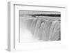 Horseshoe Falls Closeup Panorama in the Day with Mist in Black and White-Songquan Deng-Framed Photographic Print
