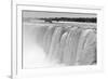 Horseshoe Falls Closeup Panorama in the Day with Mist in Black and White-Songquan Deng-Framed Photographic Print