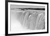 Horseshoe Falls Closeup Panorama in the Day with Mist in Black and White-Songquan Deng-Framed Photographic Print