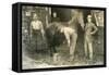 Horseshoeing at the Blacksmith-null-Framed Stretched Canvas