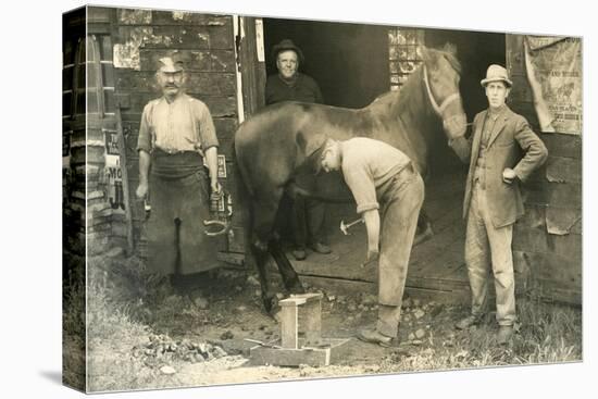 Horseshoeing at the Blacksmith-null-Stretched Canvas