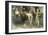 Horseshoeing at the Blacksmith-null-Framed Art Print
