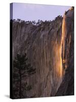 Horsetail Falls, Yosemite Valley, Yosemite National Park, California, USA-Kober Christian-Stretched Canvas