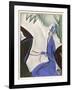 Horsewoman in a Vivid Blue Riding Habit and Top Hat and White Cravat-null-Framed Art Print