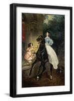 Horsewoman, Portrait of Giovanina and Amazillia Pacini, 1832-Karl Briullov-Framed Giclee Print