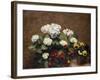 Hortensias and Stocks with Two Pots of Pansies, 1879-Henri Fantin-Latour-Framed Giclee Print