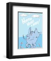 Horton Hears a Who (on blue)-Theodor (Dr. Seuss) Geisel-Framed Art Print