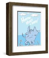 Horton Hears a Who (on blue)-Theodor (Dr. Seuss) Geisel-Framed Art Print