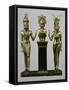 Horus and Isis to Either Side of Osiris upon a Column, Third Intermediate Period 985-715 BC-null-Framed Stretched Canvas