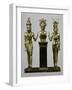 Horus and Isis to Either Side of Osiris upon a Column, Third Intermediate Period 985-715 BC-null-Framed Photographic Print