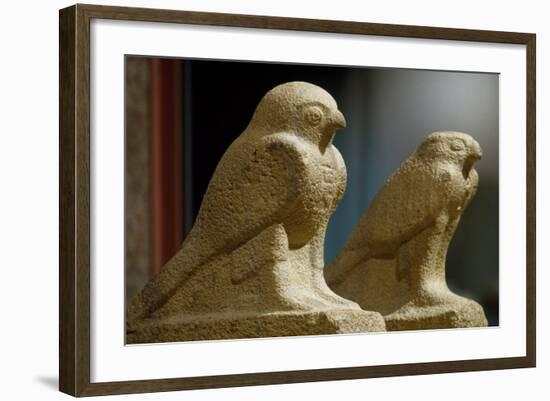 Horus in Form of Hawk, Stone Statues-null-Framed Giclee Print