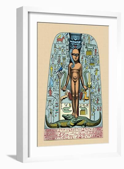 Horus on Crocodiles-J. Gardner Wilkinson-Framed Art Print