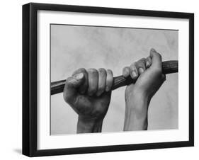 Hose Was Twisted over and over to Toughen Hands For Preparations For Life-Loomis Dean-Framed Photographic Print