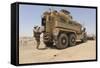 Hospital Corpsman Loads Up a Mine Resistant Ambush Protected Vehicle-null-Framed Stretched Canvas