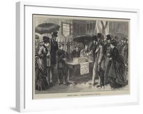 Hospital Saturday, a Lady's Collecting-Box in the City-null-Framed Giclee Print