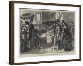 Hospital Saturday, a Lady's Collecting-Box in the City-null-Framed Giclee Print