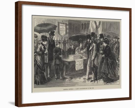 Hospital Saturday, a Lady's Collecting-Box in the City-null-Framed Giclee Print