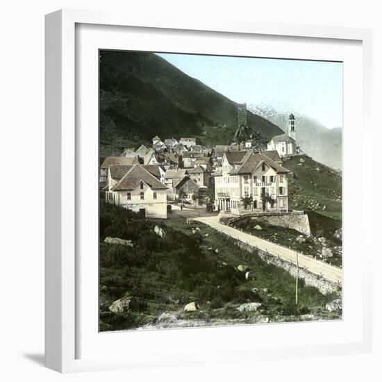 Hospital (Switzerland), the Village and the Road of the Saint-Gothard, Circa 1865-Leon, Levy et Fils-Framed Photographic Print