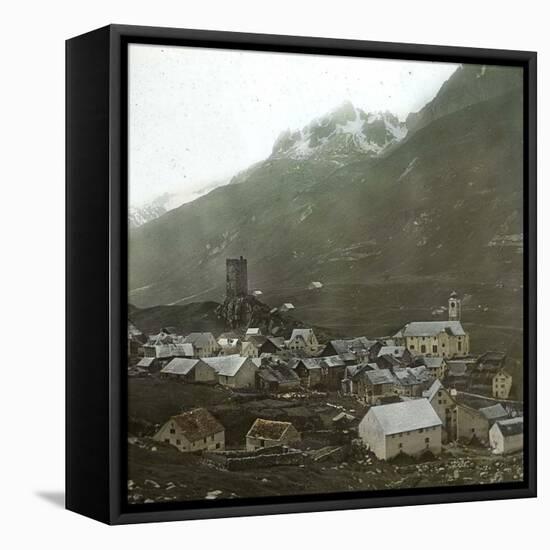 Hospital (Switzerland), the Village Near the Saint-Gothard Mountain Pass-Leon, Levy et Fils-Framed Stretched Canvas