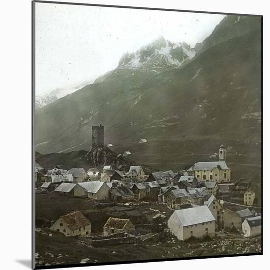 Hospital (Switzerland), the Village Near the Saint-Gothard Mountain Pass-Leon, Levy et Fils-Mounted Photographic Print