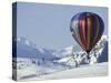 Hot Air Ballon and the North Cascade mountains, Methow Valley, Washington, USA-William Sutton-Stretched Canvas
