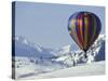 Hot Air Ballon and the North Cascade mountains, Methow Valley, Washington, USA-William Sutton-Stretched Canvas