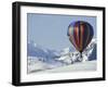 Hot Air Ballon and the North Cascade mountains, Methow Valley, Washington, USA-William Sutton-Framed Premium Photographic Print