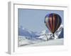 Hot Air Ballon and the North Cascade mountains, Methow Valley, Washington, USA-William Sutton-Framed Premium Photographic Print