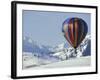 Hot Air Ballon and the North Cascade mountains, Methow Valley, Washington, USA-William Sutton-Framed Photographic Print