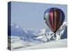 Hot Air Ballon and the North Cascade mountains, Methow Valley, Washington, USA-William Sutton-Stretched Canvas