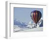 Hot Air Ballon and the North Cascade mountains, Methow Valley, Washington, USA-William Sutton-Framed Photographic Print