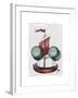 Hot Air Balloon Airship with Red Sail-Fab Funky-Framed Art Print