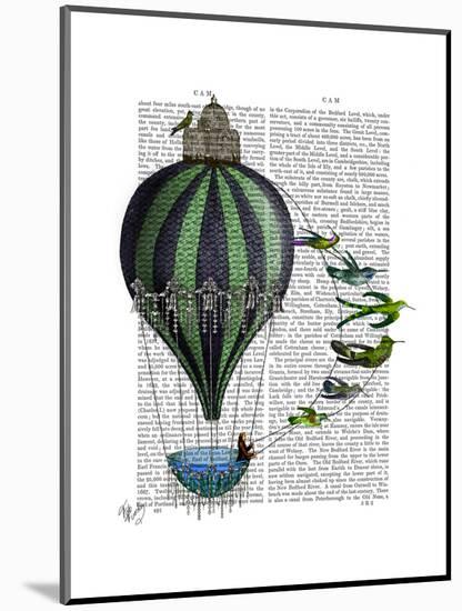 Hot Air Balloon and Birds-Fab Funky-Mounted Art Print