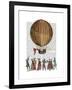 Hot Air Balloon and People-Fab Funky-Framed Art Print