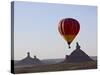 Hot Air Balloon and Rock Formations at Dawn, Valley of the Gods, Utah, USA-James Hager-Stretched Canvas