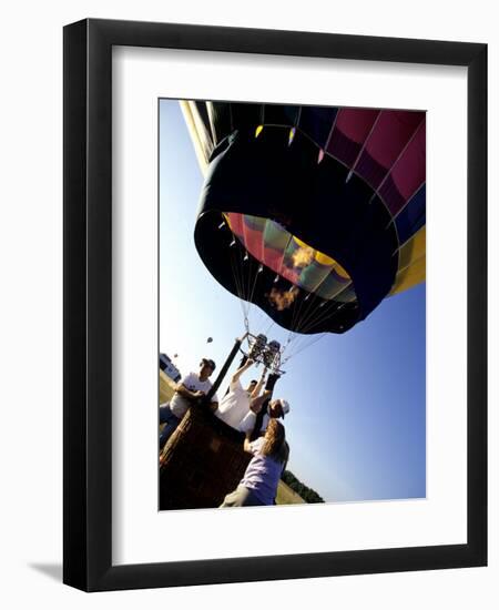 Hot Air Balloon Being Prepared for Lift Off. Hudson Valley, New York, New York, USA-Paul Sutton-Framed Premium Photographic Print